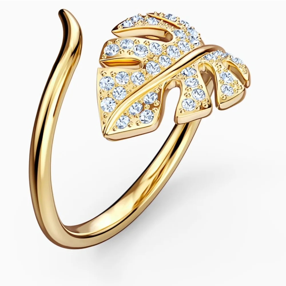 Swarovski Gold Leaf Crystal Ring - Picture 2 of 2